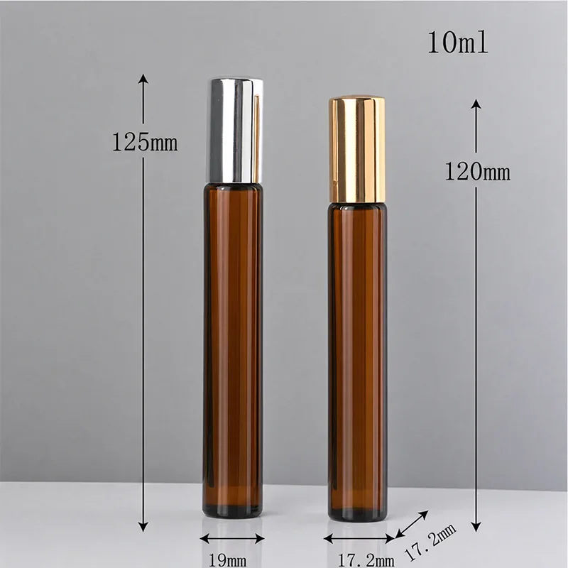 10 ml Amber-look rollerball bottle with pocket case
