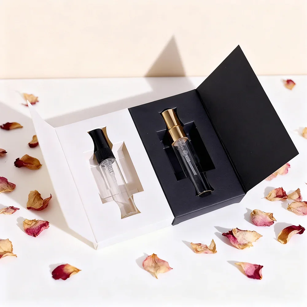 1 / 1.5 / 2 / 2.5 ml Clear sample spray vial with black pump