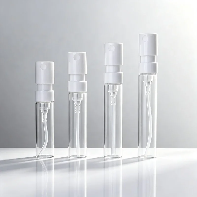 1 / 1.5 / 2 / 2.5 ml Clear sample spray vial with black pump