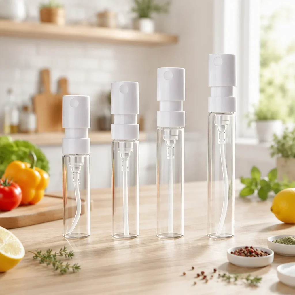 1 / 1.5 / 2 / 2.5 ml Clear sample vial with translucent spray cap