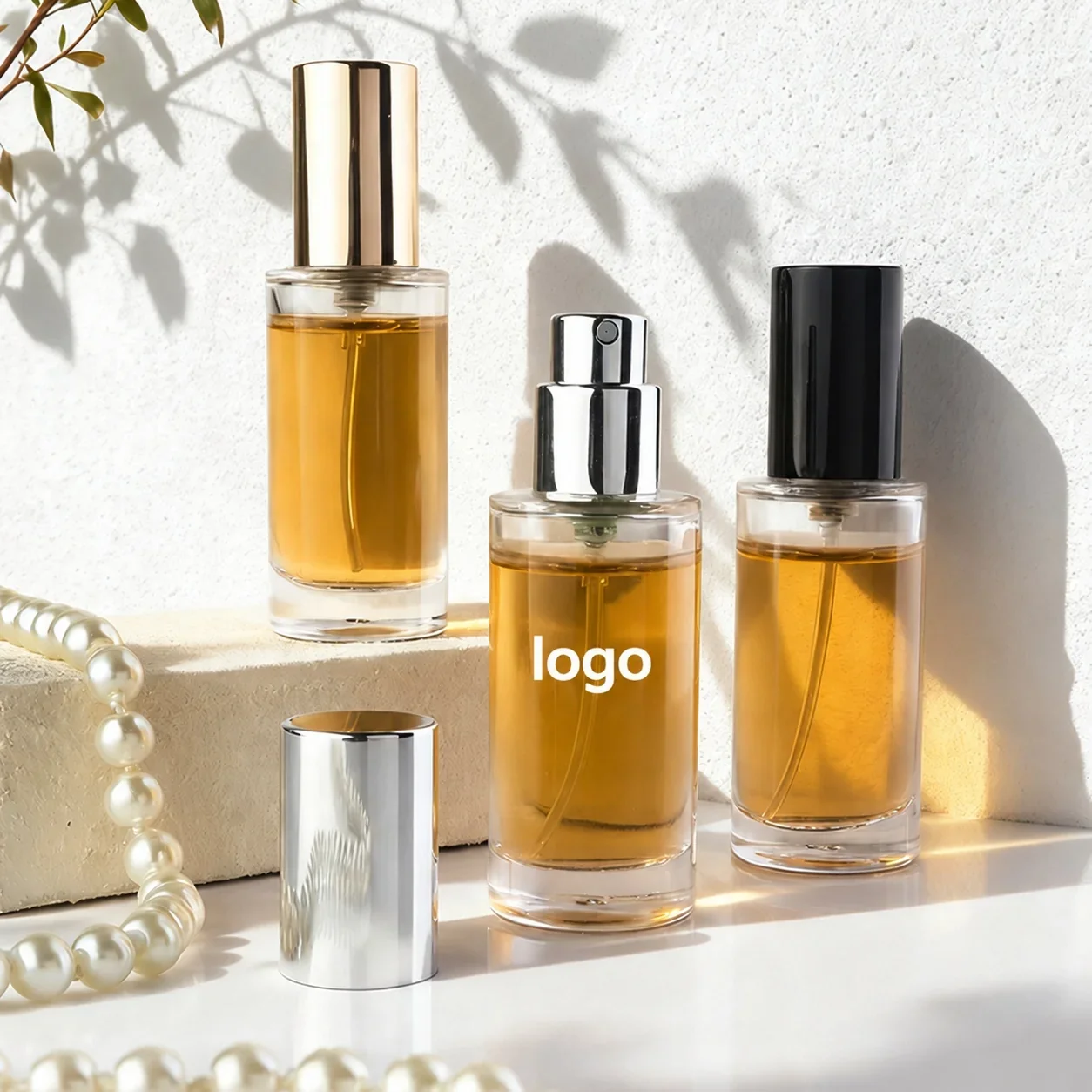 20 ml Slim cylindrical perfume bottle with tall cap