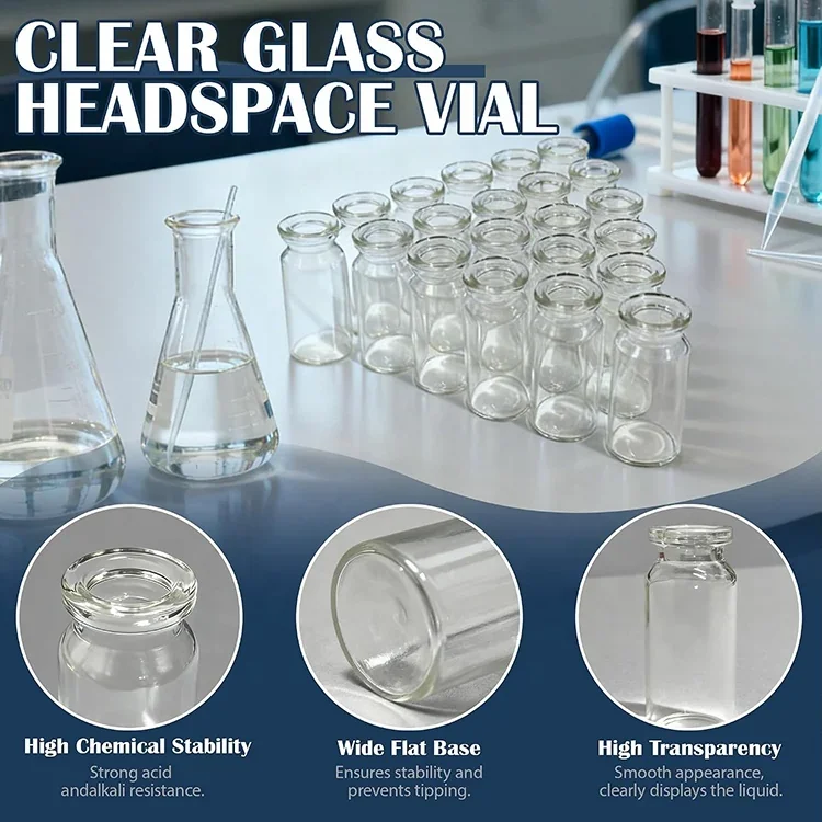 3 / 5 / 10 ml Small glass vial with stopper and seal