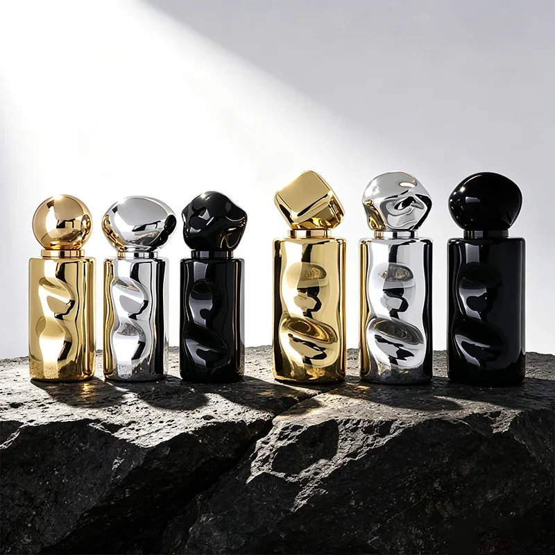 30 / 50 ml Sculpted perfume bottle with mirror-look finish