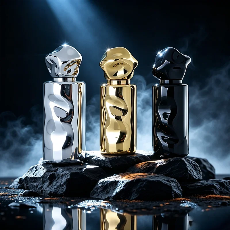 30 / 50 ml Sculpted perfume bottle with mirror-look finish