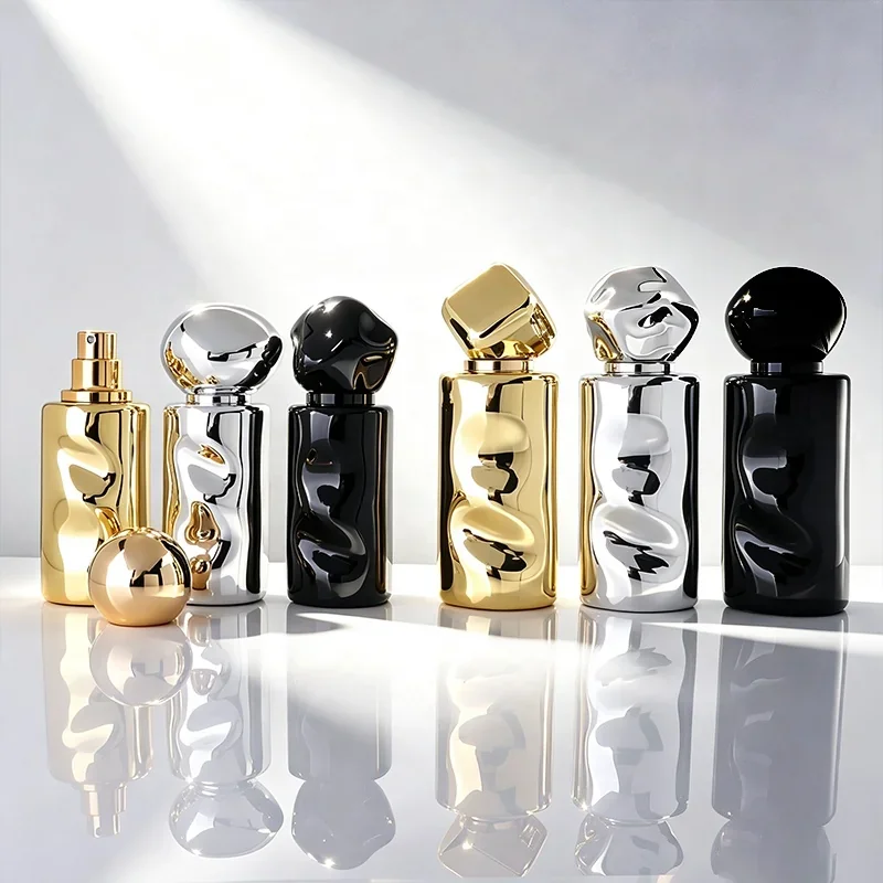 30 / 50 ml Sculpted perfume bottle with mirror-look finish