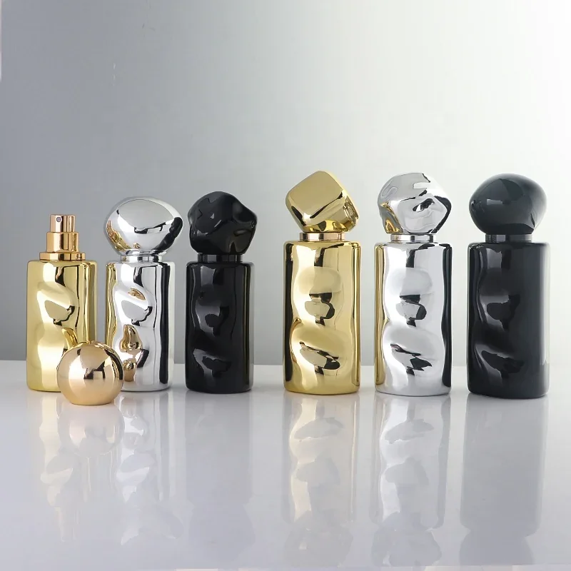30 / 50 ml Sculpted perfume bottle with mirror-look finish