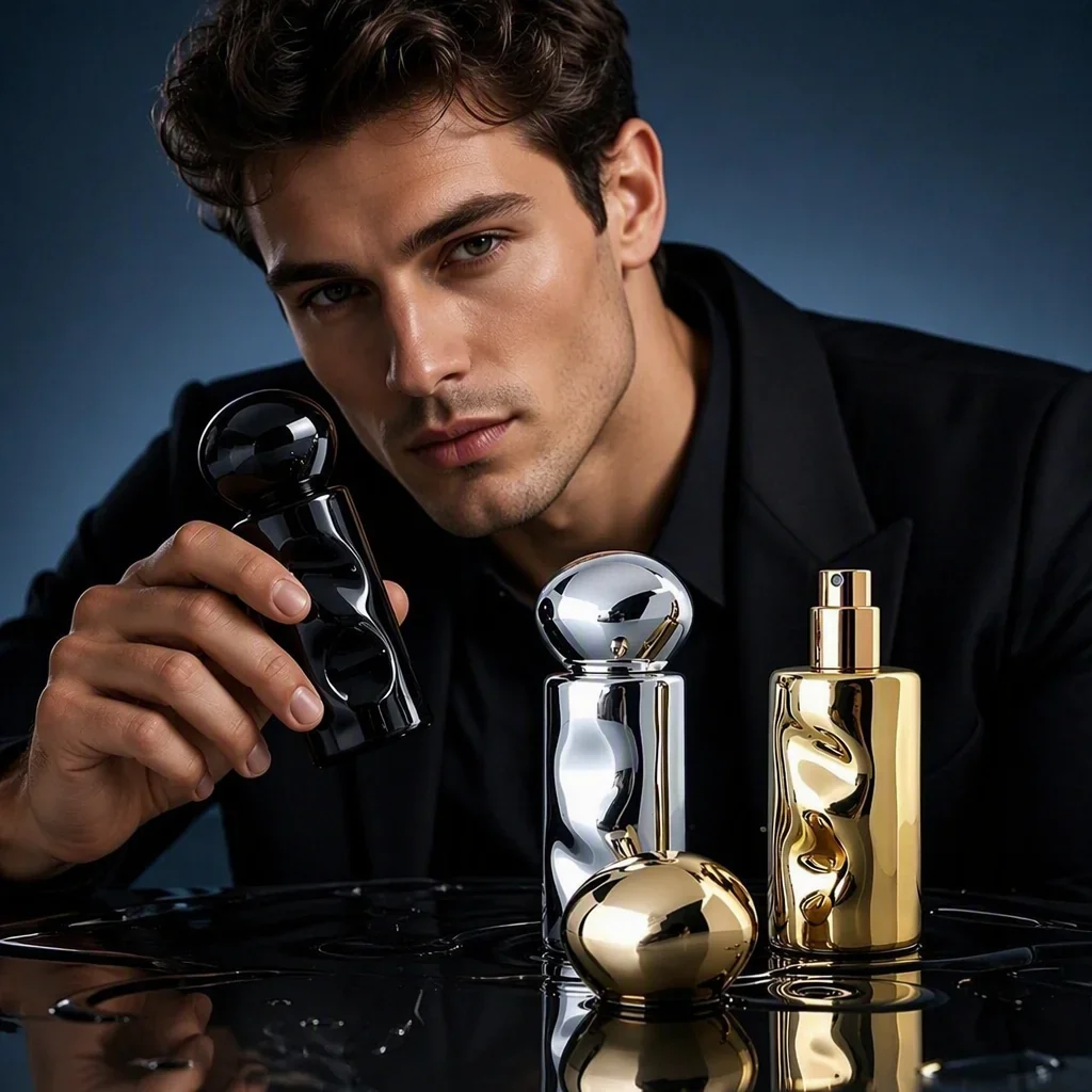 30 / 50 ml Sculpted perfume bottle with mirror-look finish