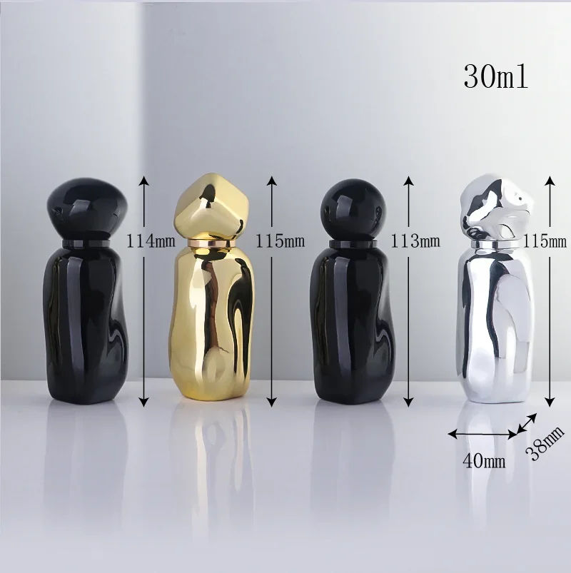 30 / 50 ml Sculpted perfume bottle with mirror-look finish