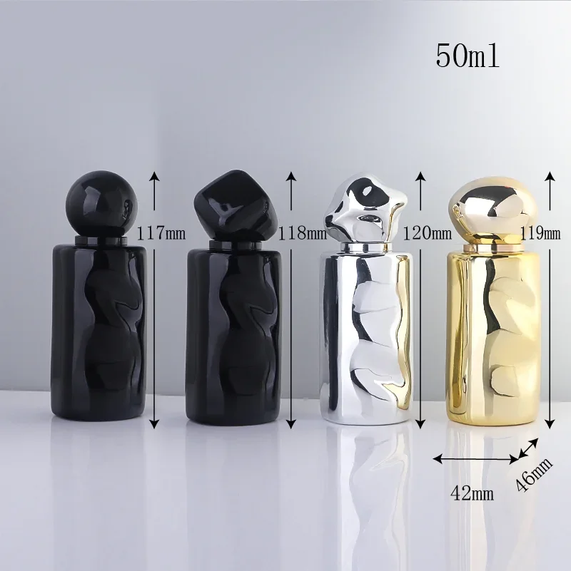 30 / 50 ml Sculpted perfume bottle with mirror-look finish