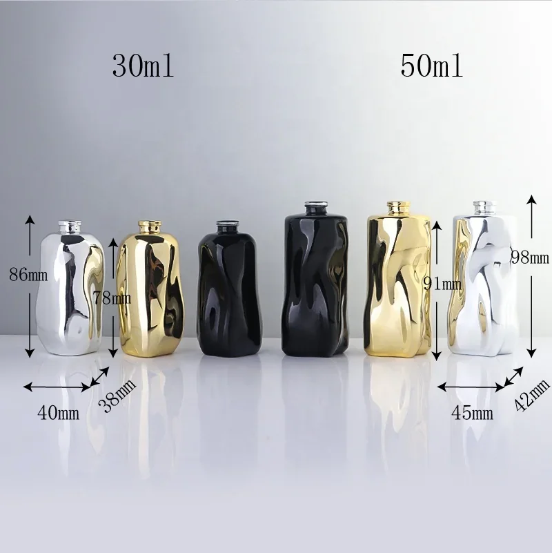 30 / 50 ml Sculpted perfume bottle with mirror-look finish