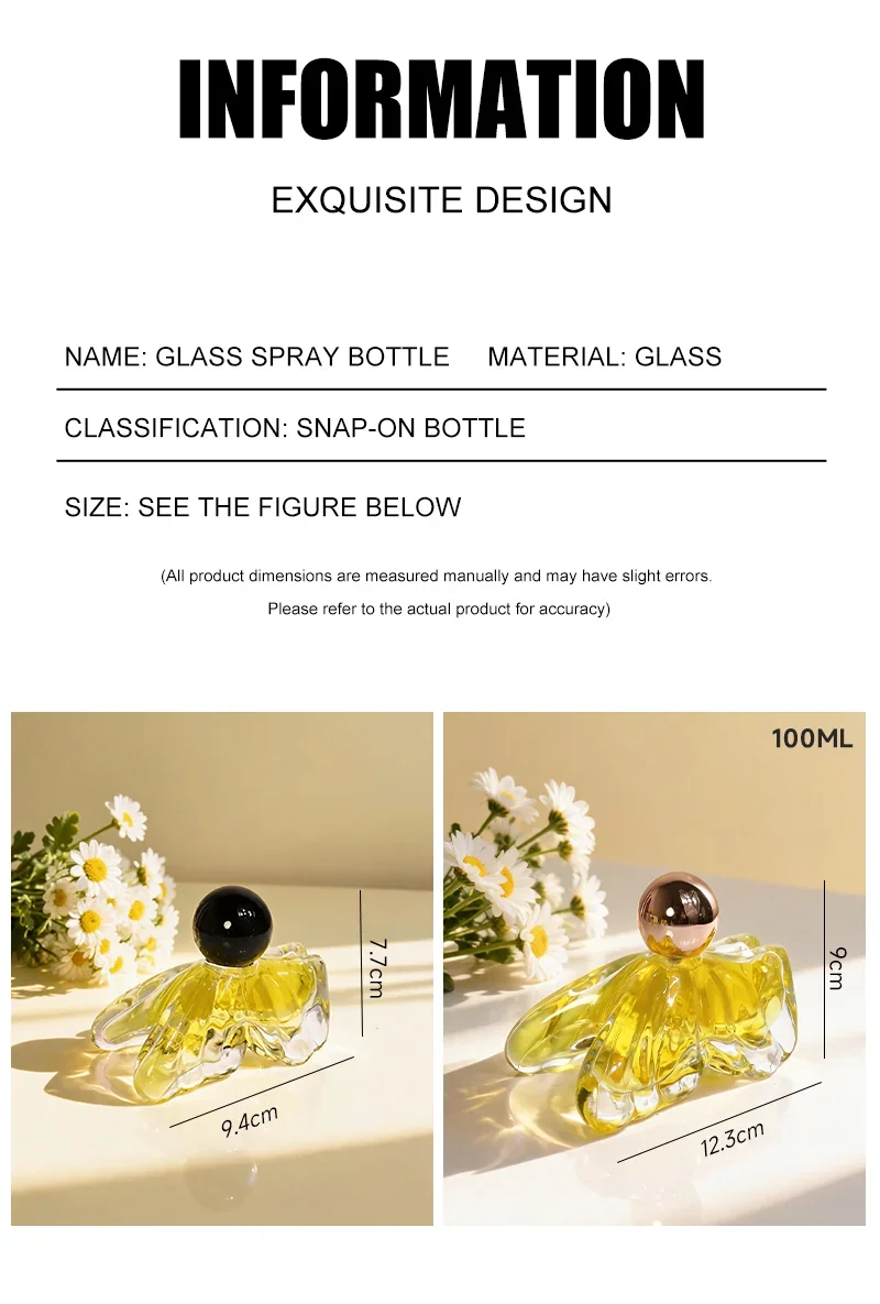 30 / 80 ml Petal-shaped perfume bottle with ball cap