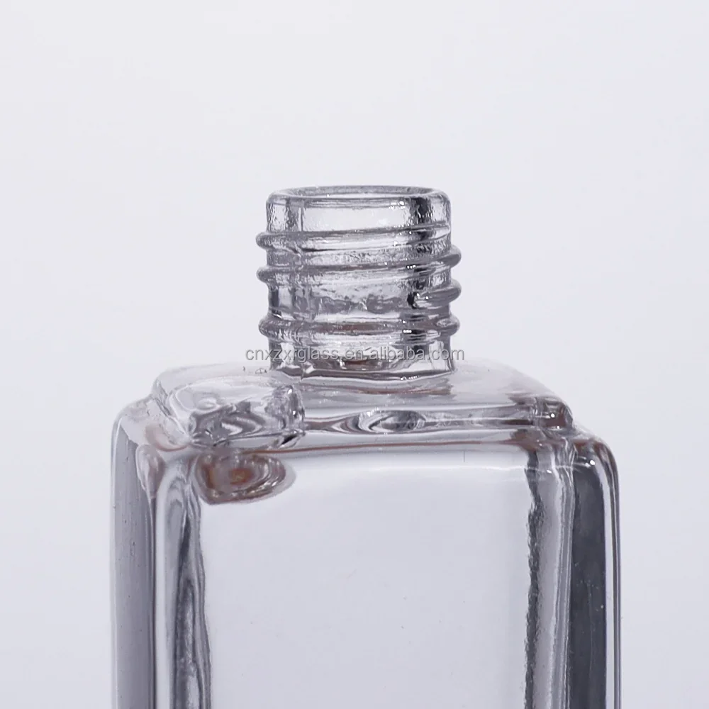 3 / 4 / 5 / 10 / 15 / 20 / 30 ml Small rectangular glass bottle with threaded neck