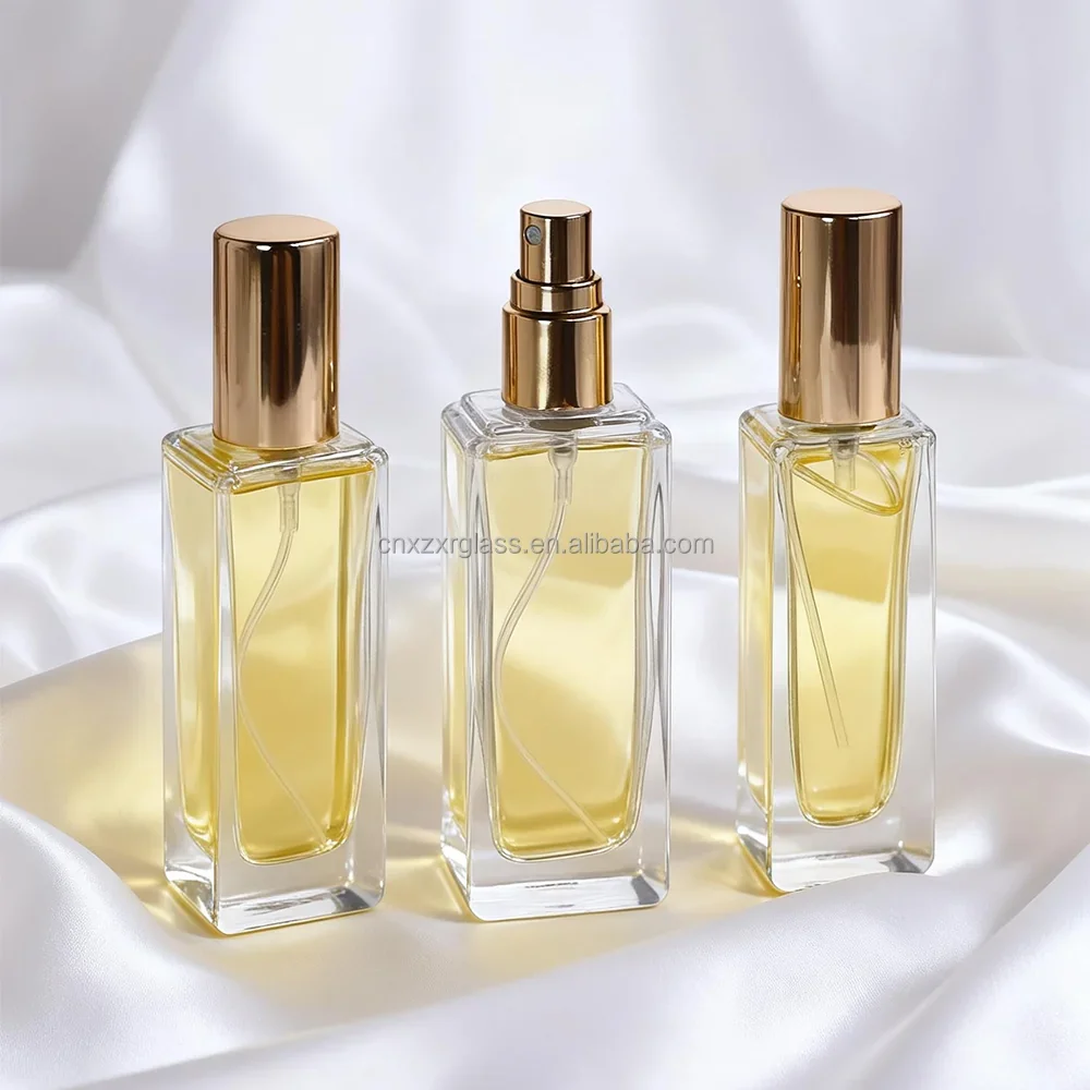 3 / 4 / 5 / 10 / 15 / 20 / 30 ml Small rectangular glass bottle with threaded neck