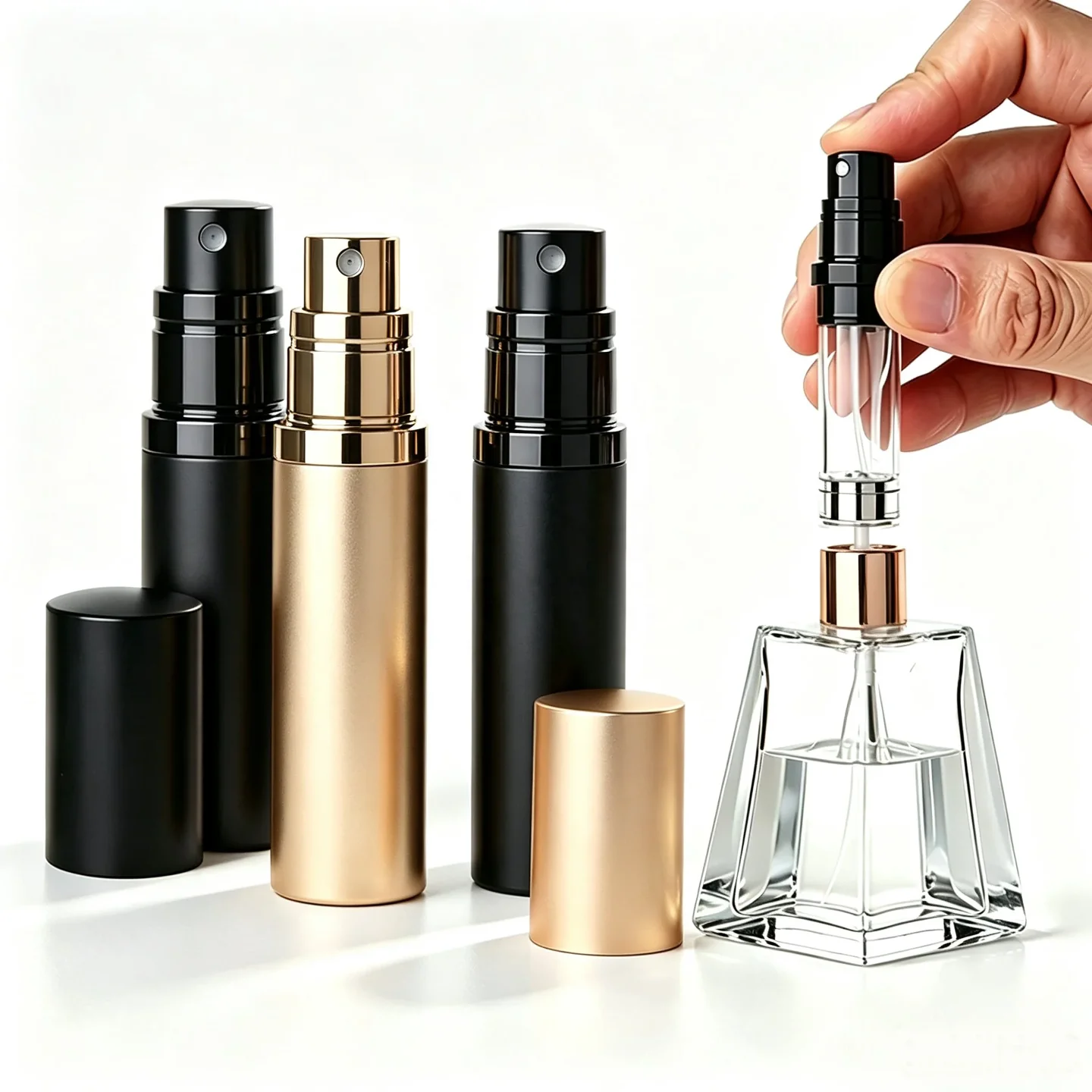 5 ml Pocket spray bottle with removable pump assembly