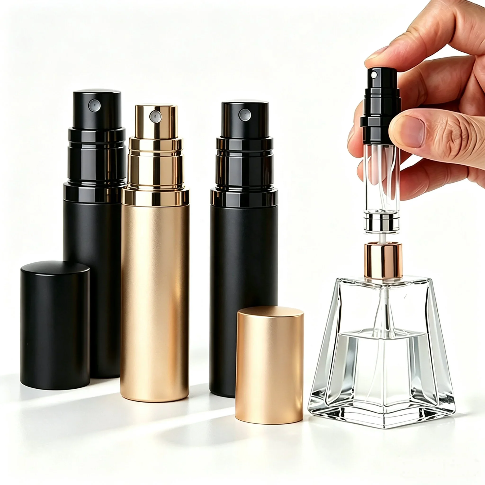 5 ml Pocket spray bottle with removable pump assembly