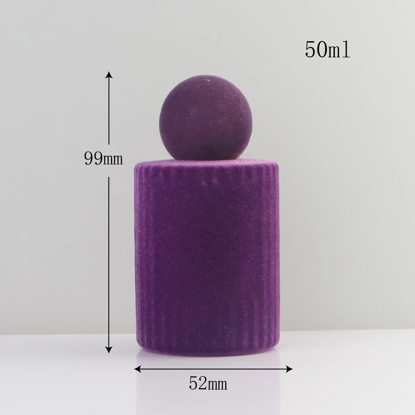 50 / 80 ml Purple textured perfume bottle with ball cap