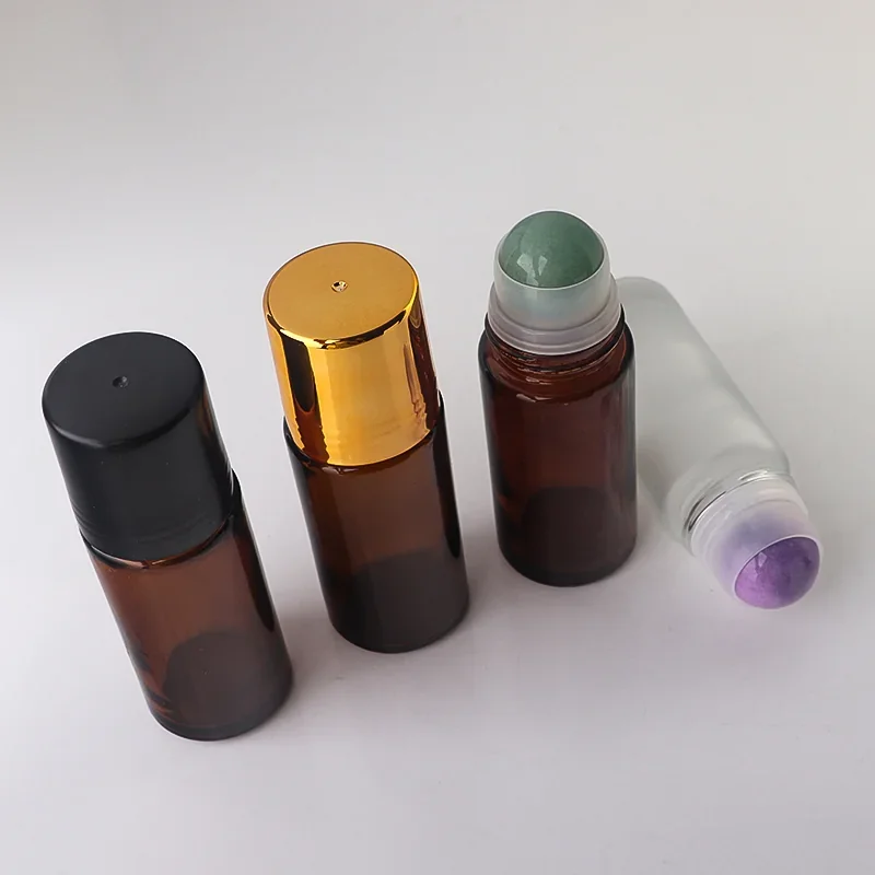 50 ml Amber-look rollerball bottle with colored ball