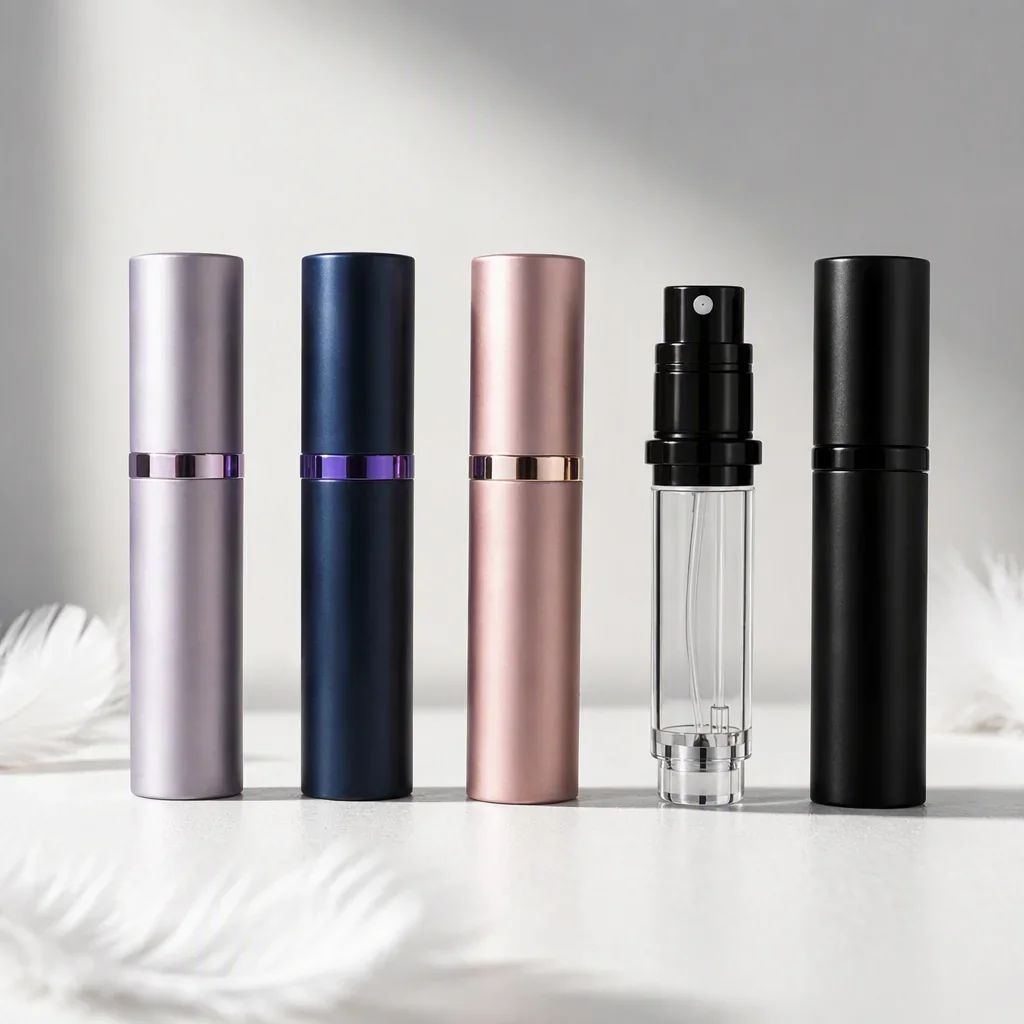 5 / 10 ml Compact pocket spray bottle with contrast ring