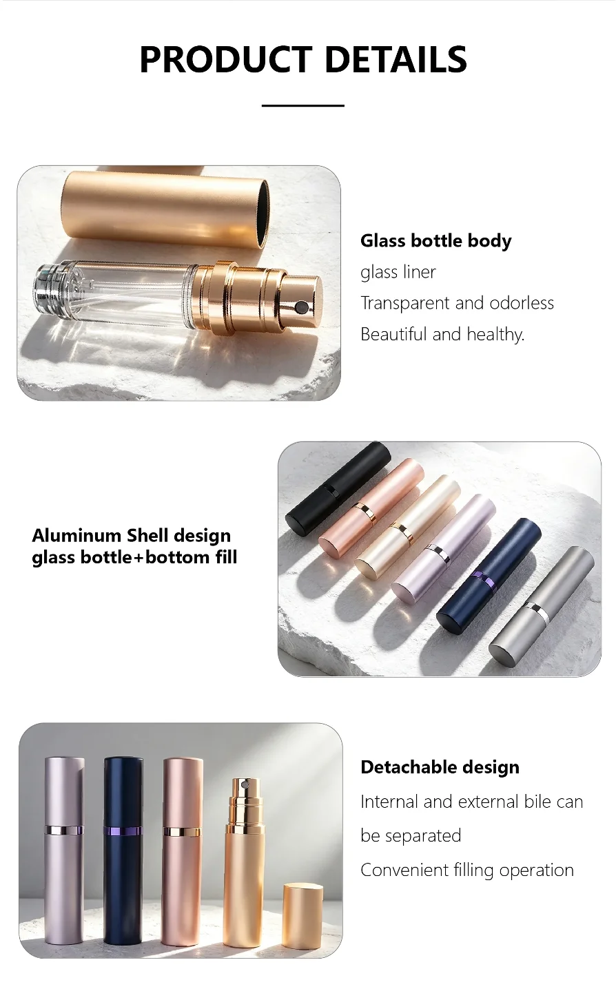 5 ml Compact pocket spray bottle with contrast ring