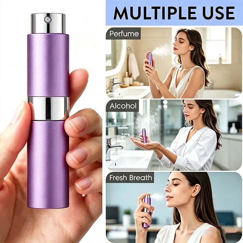 8 / 10 ml Refillable pocket spray bottle with transfer accessories