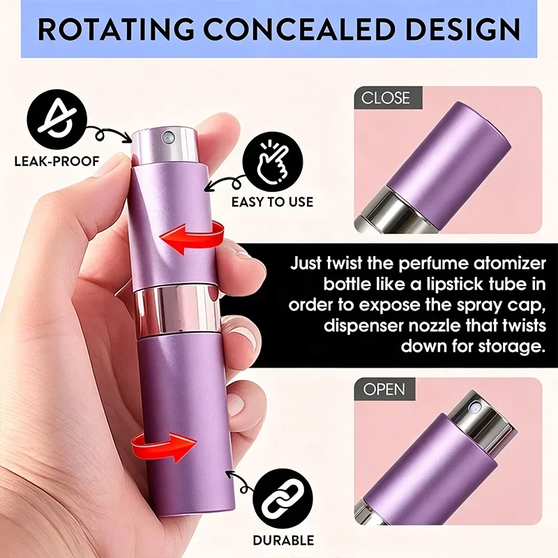 8 / 10 ml Refillable pocket spray bottle with transfer accessories