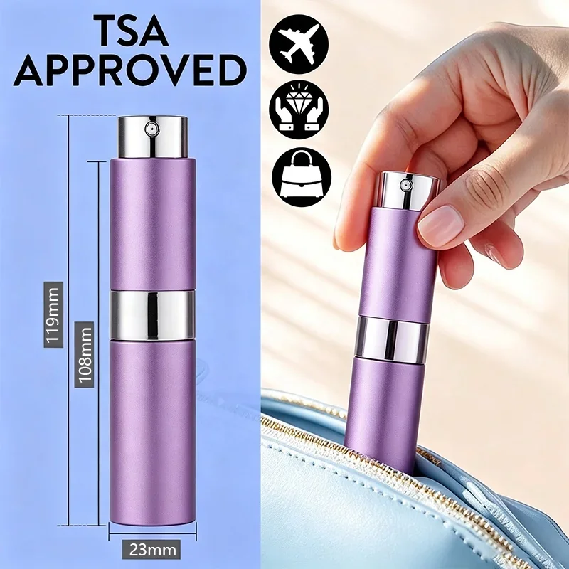 8 ml Refillable pocket spray bottle with transfer accessories