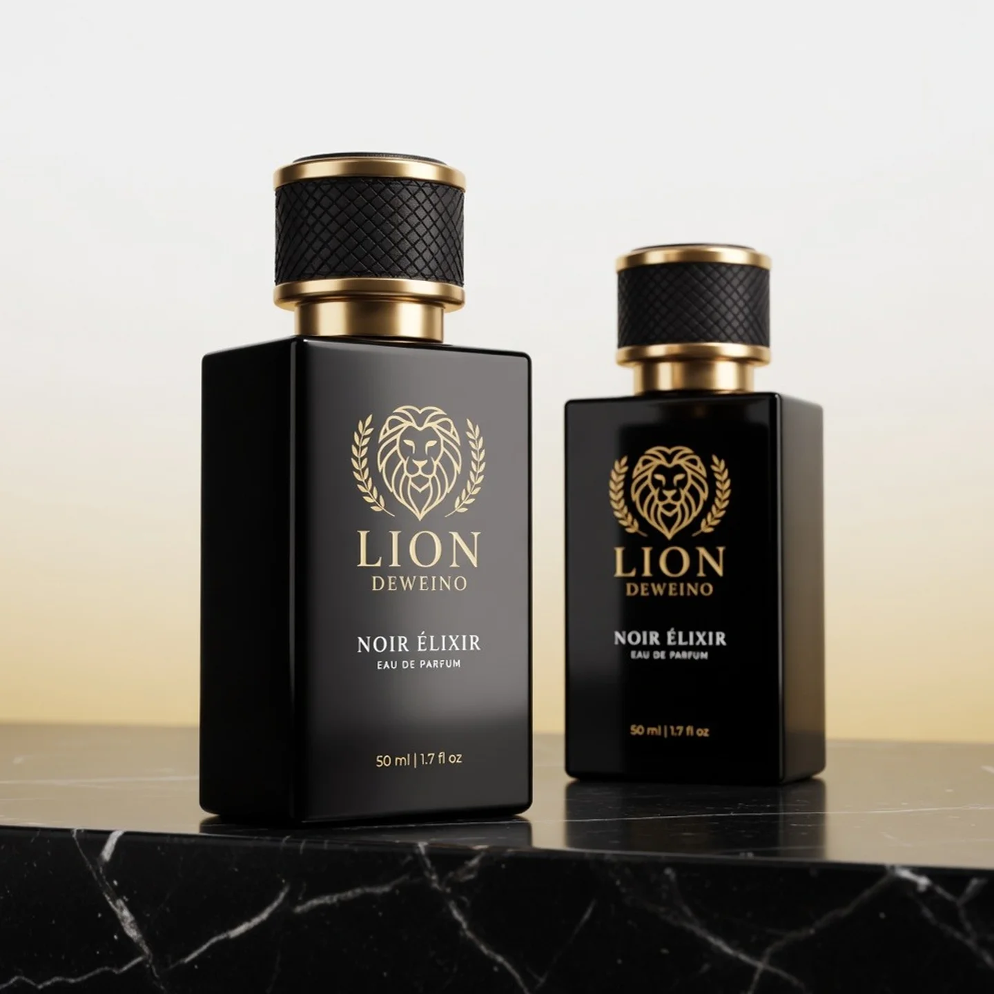 30 / 50 / 100 ml Black square glass perfume bottle with patterned cylindrical cap