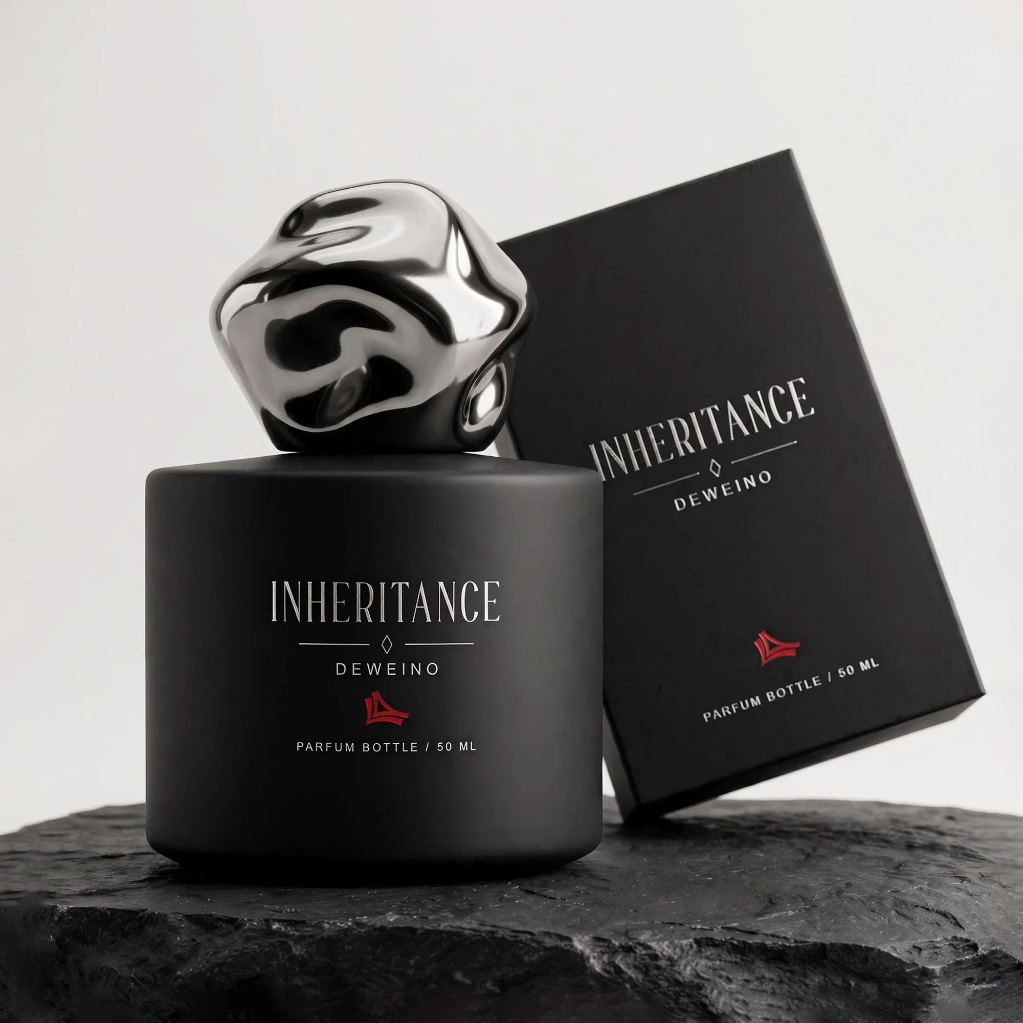 30 / 50 / 100 ml Flacon de parfum rond en verre noir pour logo de marque personnalisé