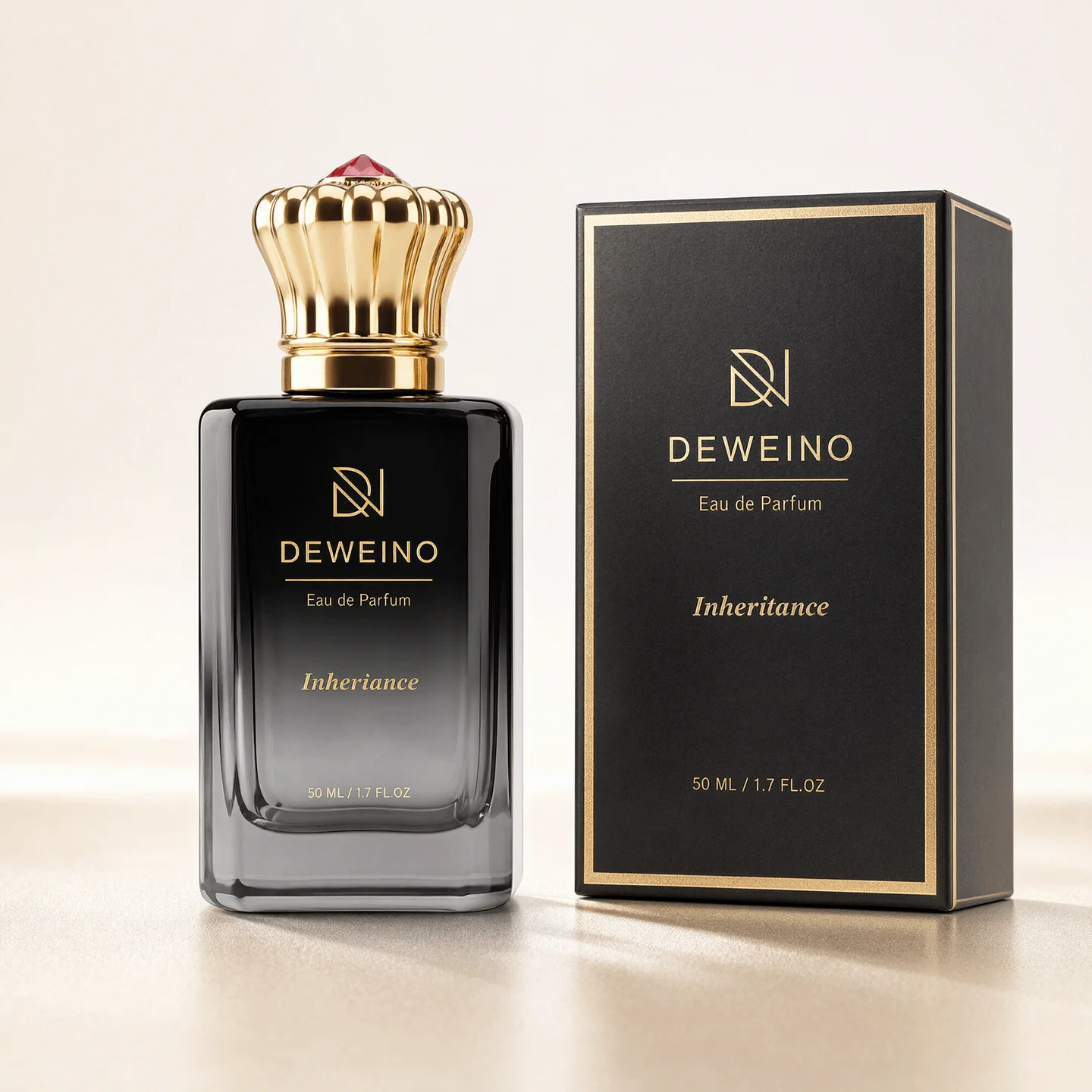 30 / 50 / 100 ml Black square glass perfume bottle with metal cap