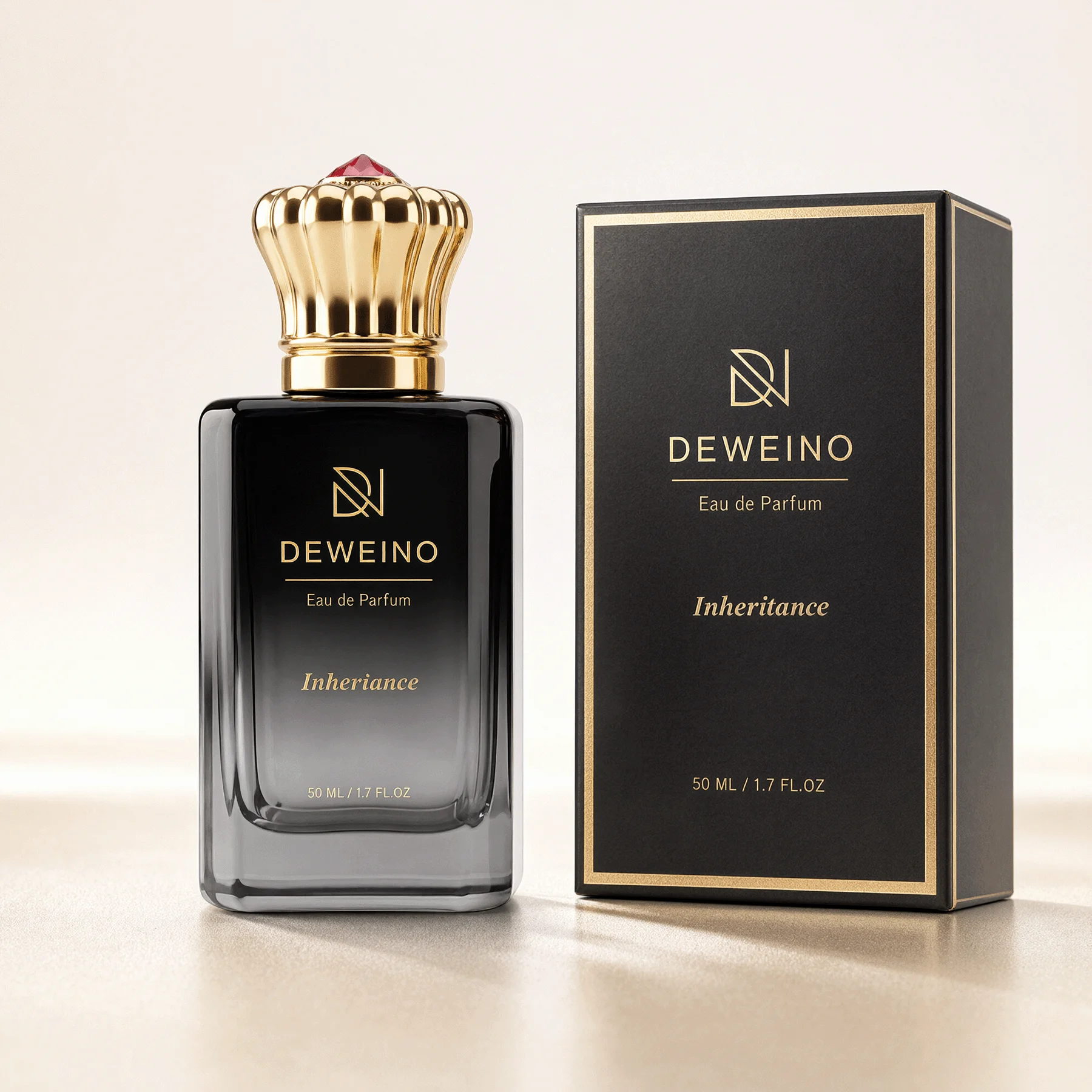 30 / 50 / 100 ml Flacon de parfum carré en verre noir avec bouchon métallique