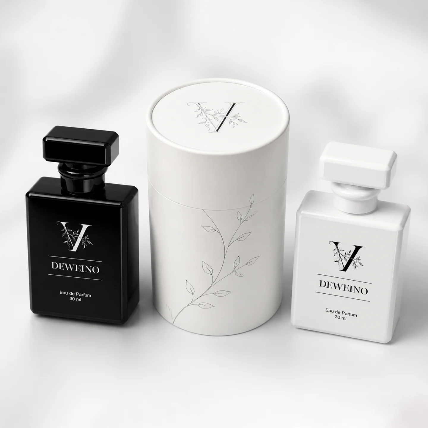 30 / 50 / 100 ml Black square glass perfume spray bottle with geometric cap