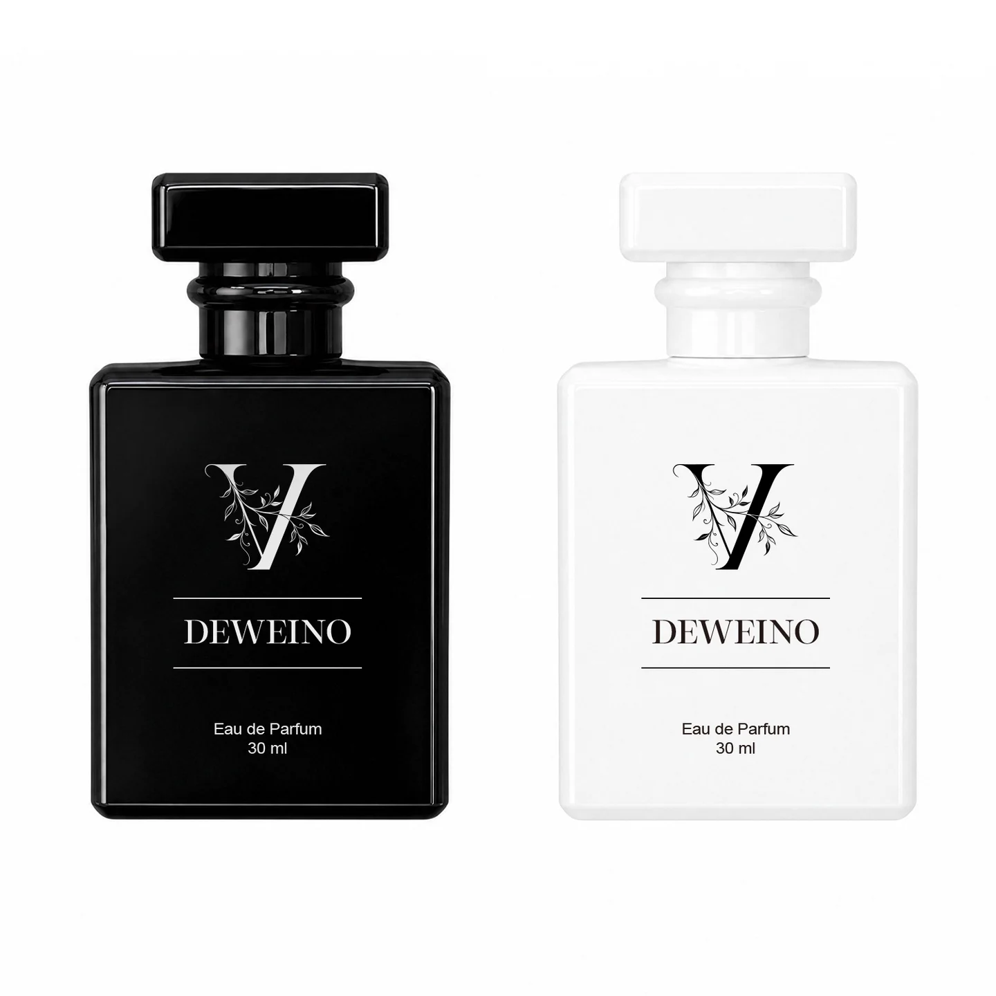 30 / 50 / 100 ml Black square glass perfume spray bottle with geometric cap