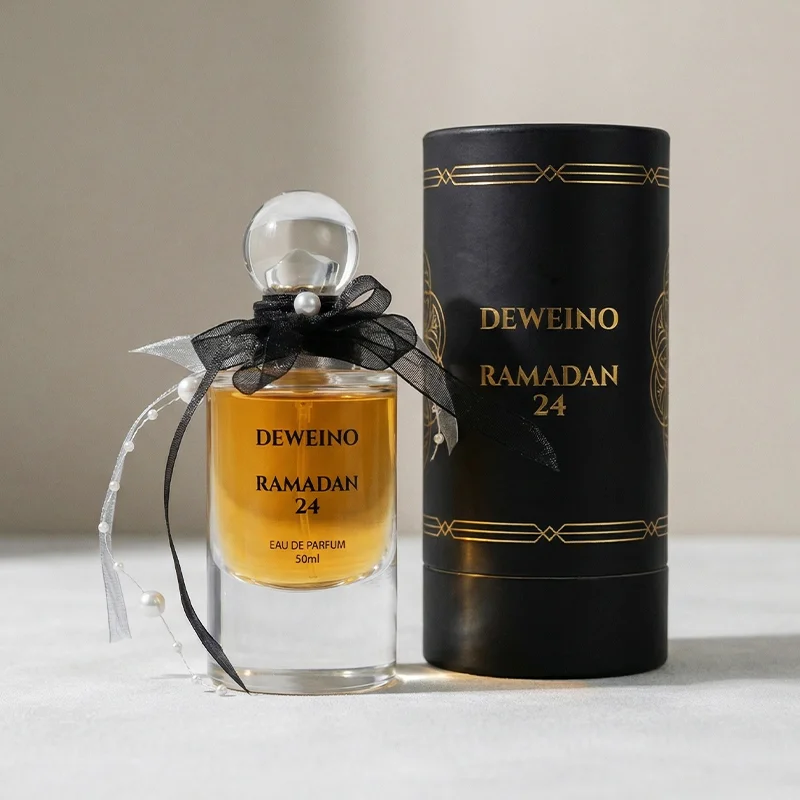 50 ml Clear cylindrical glass perfume bottle with spherical cap