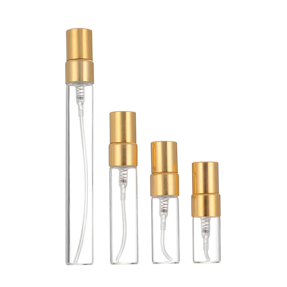 3 / 5 / 10 ml Clear glass sample perfume spray bottle with black cap