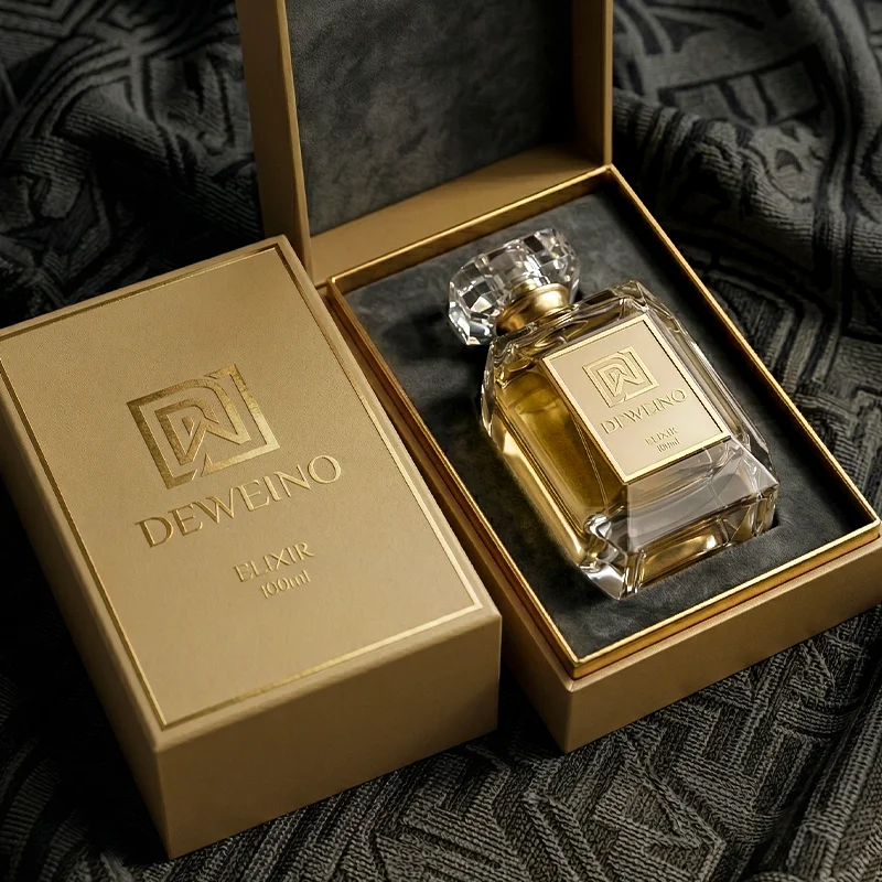 100 ml Flacon de parfum polygonal en verre transparent avec option étiquette métallique