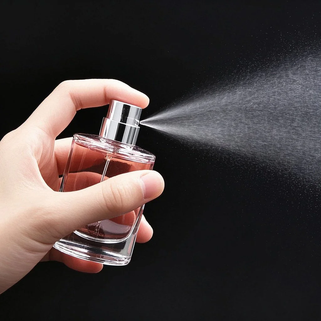 50 ml Clear cylindrical glass perfume bottle with spherical cap