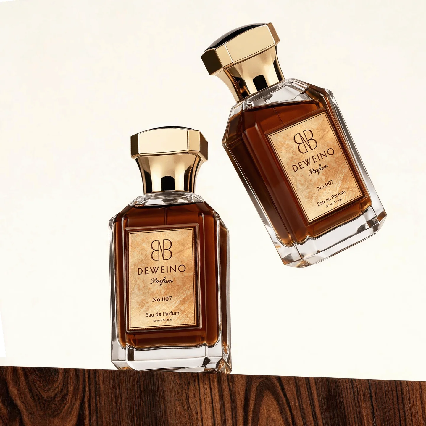 50 ml Clear square glass perfume bottle with faceted cap