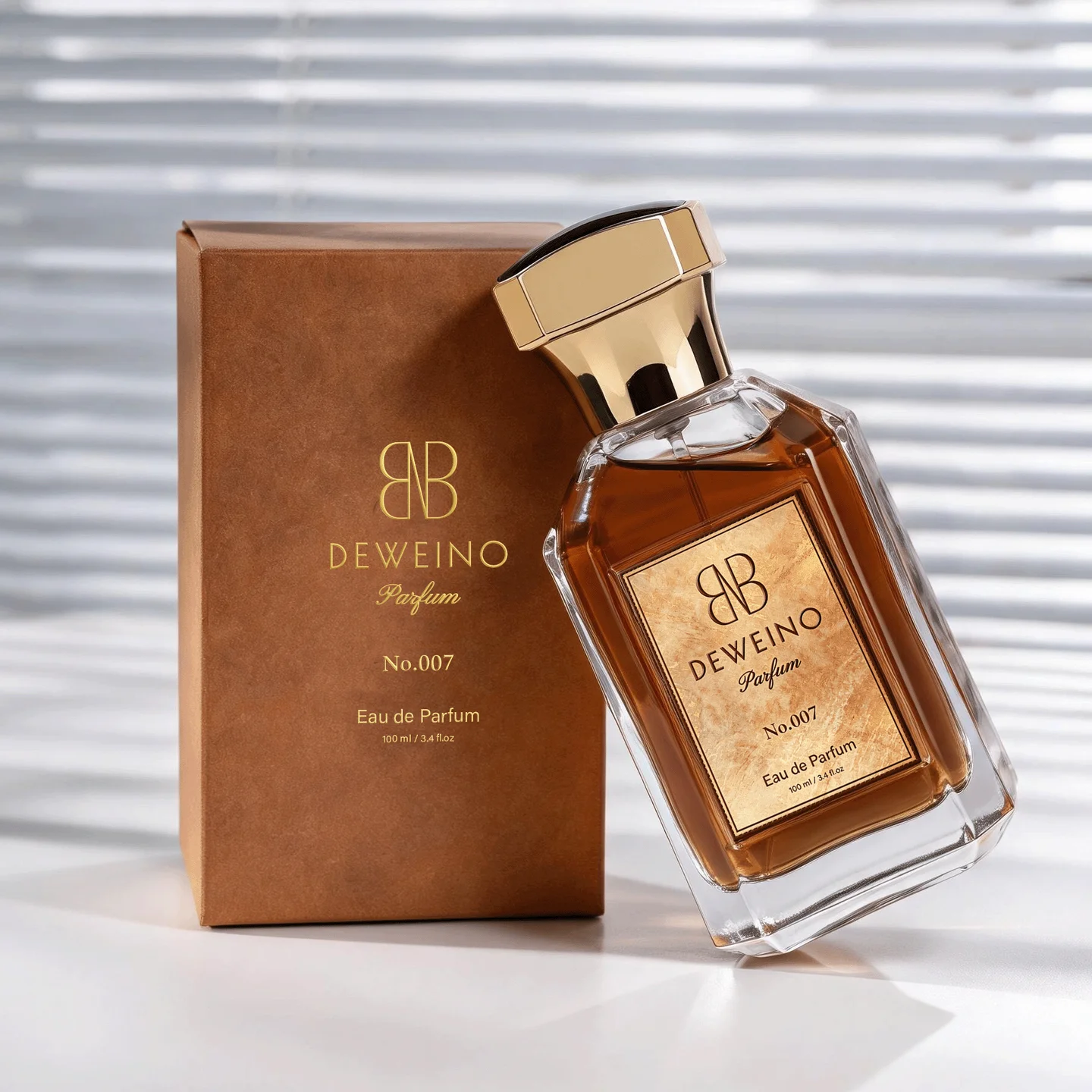 50 ml Clear square glass perfume bottle with faceted cap