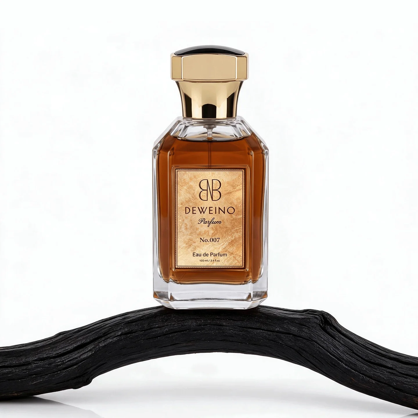 30 / 50 / 100 ml Flacon de parfum carré en verre transparent avec bouchon doré