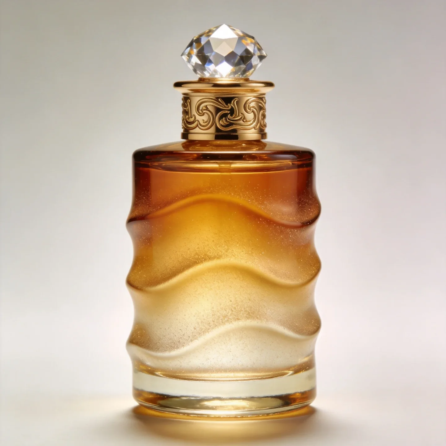 50 / 100 ml Wave-relief perfume bottle with faceted cap