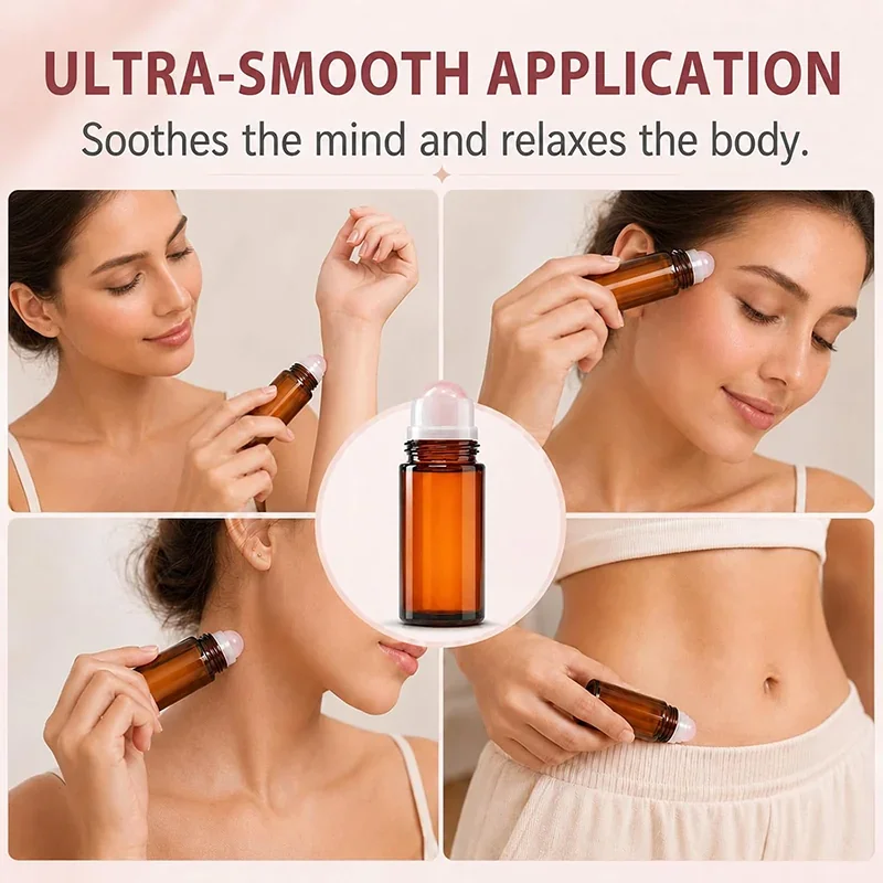 50 ml Amber-look rollerball bottle with colored ball