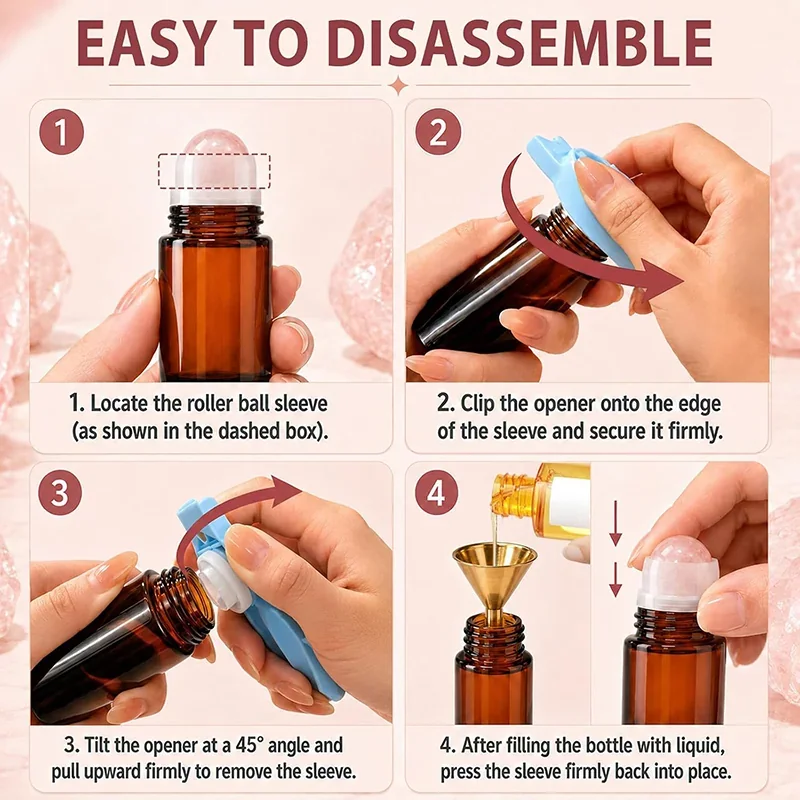 50 ml Amber-look rollerball bottle with colored ball