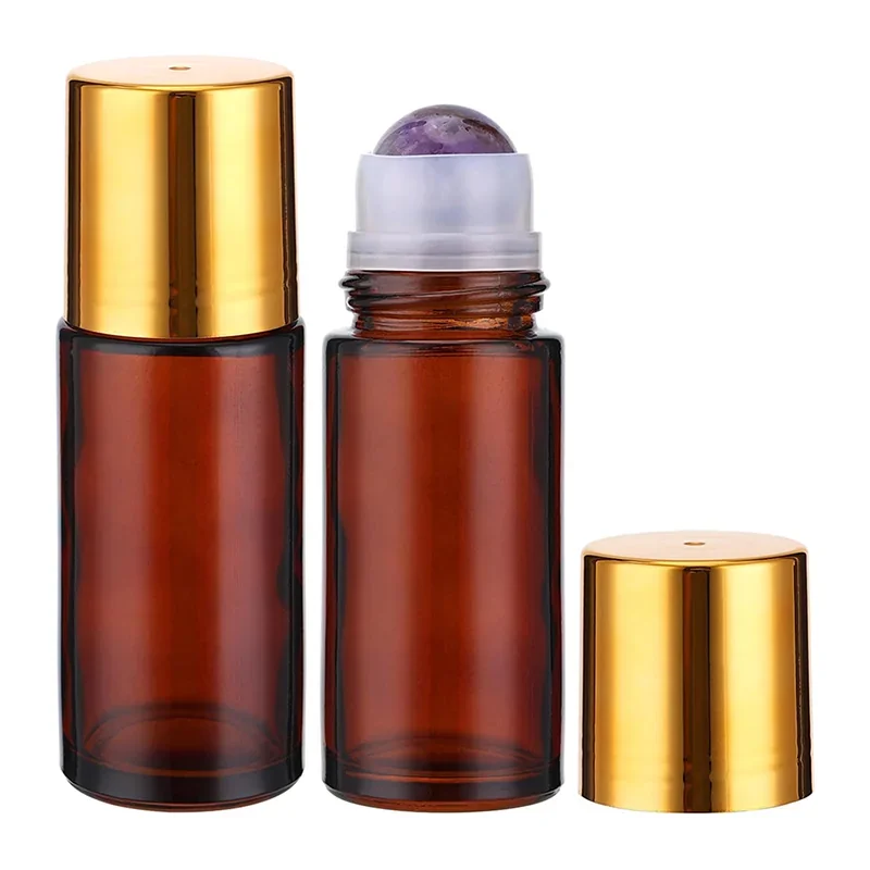 50 ml Amber-look rollerball bottle with colored ball