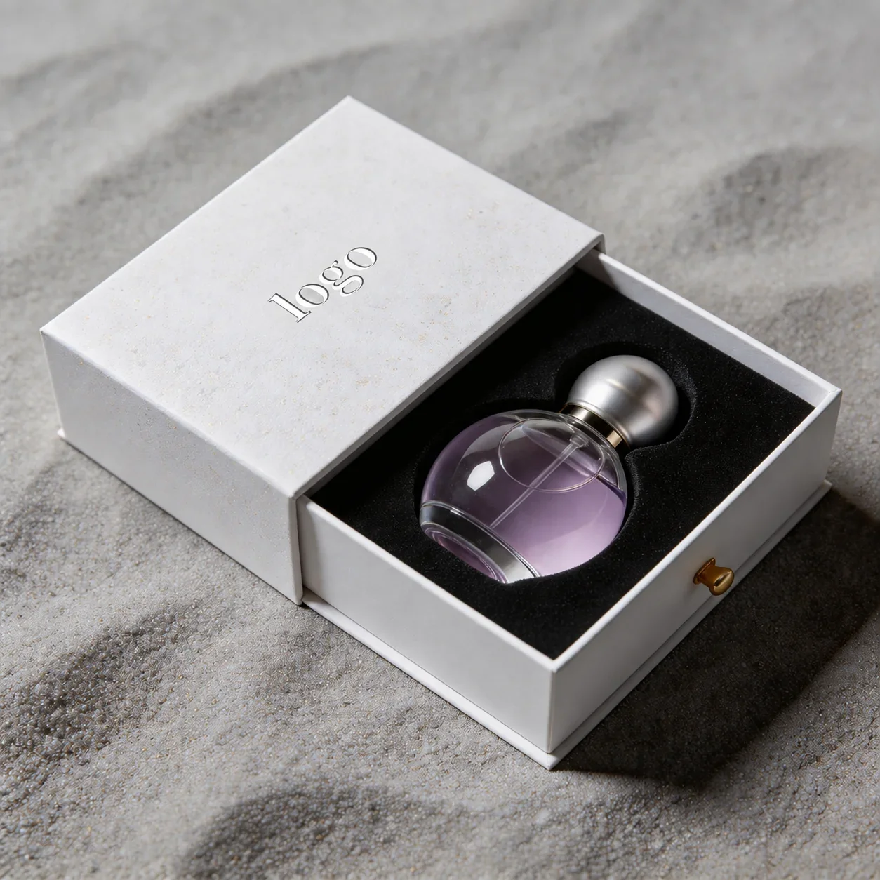 100 ml Round perfume bottle with ball cap in presentation box