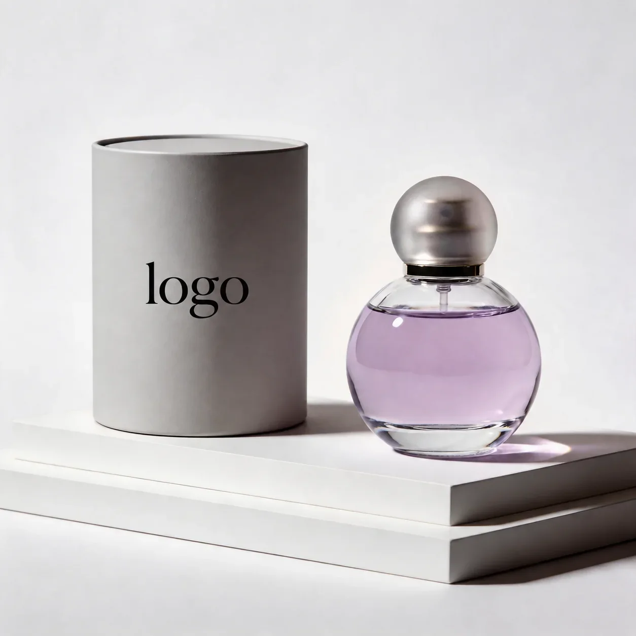 100 ml Round perfume bottle with ball cap in presentation box