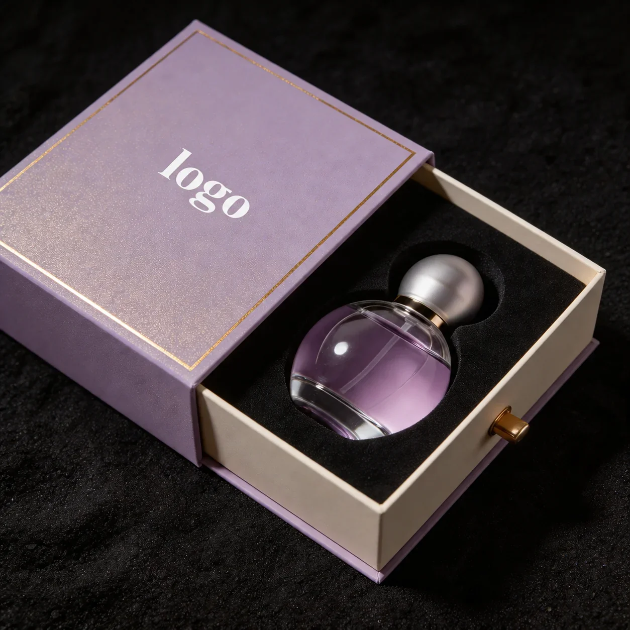 100 ml Round perfume bottle with ball cap in presentation box