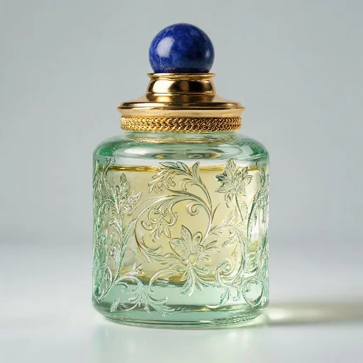 50 / 100 ml 浮雕花纹瓶身配装饰球盖香水瓶