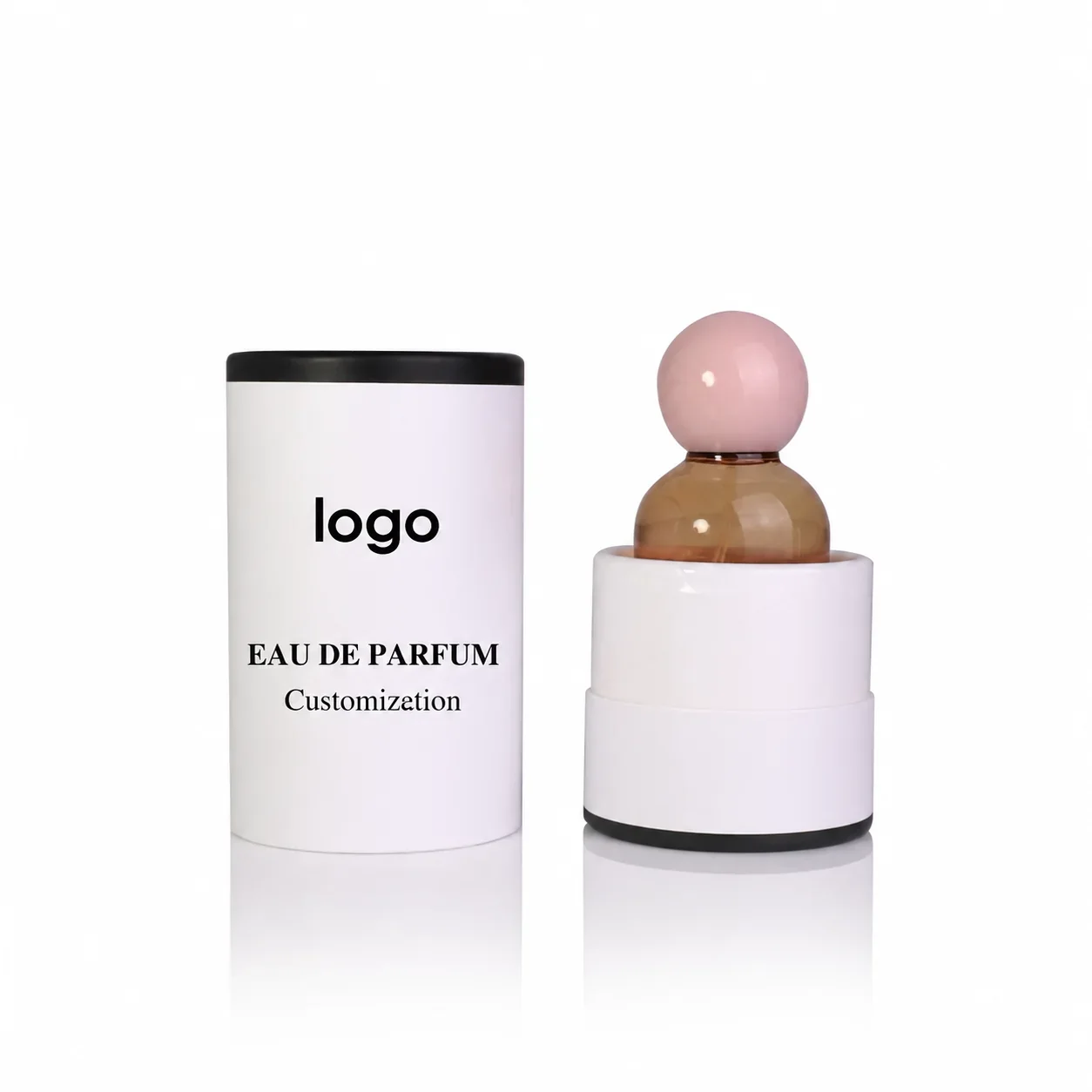 50 ml Round perfume bottle with color-gradient presentation