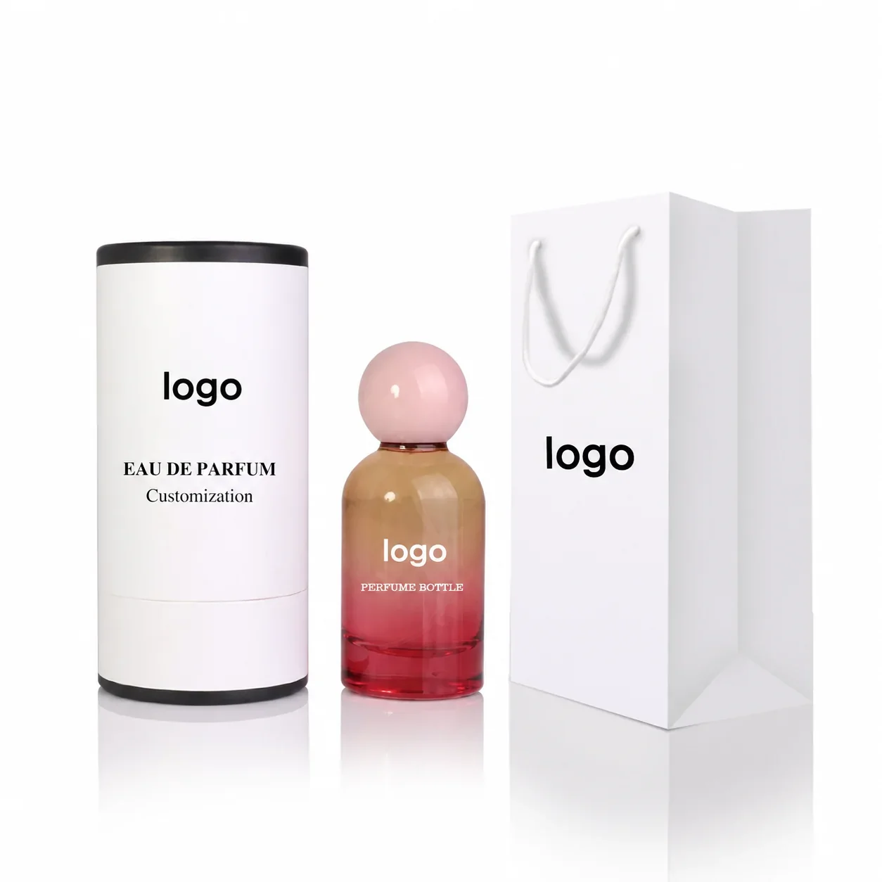 50 ml Round perfume bottle with color-gradient presentation