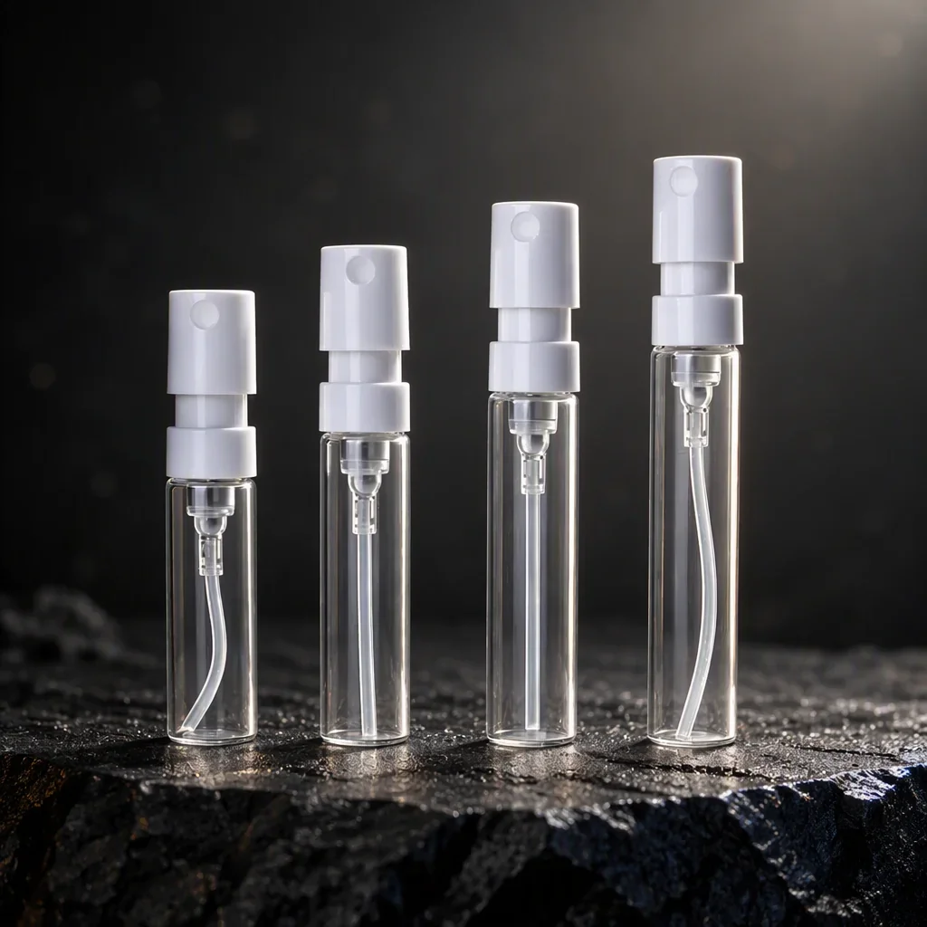 1 / 1.5 / 2 / 2.5 ml Clear sample vial with translucent spray cap